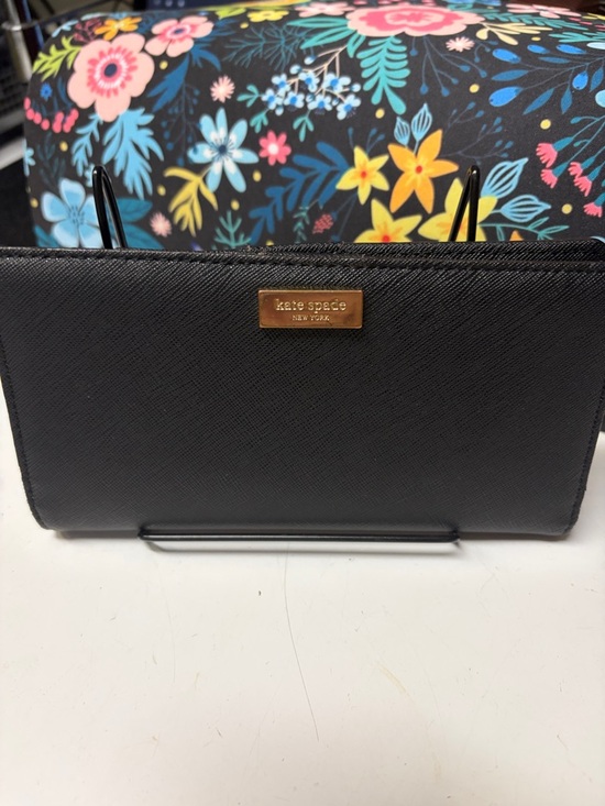 kate spade Handbags - kate spade Black Saffiano Leather Wallet with Gold Plaque